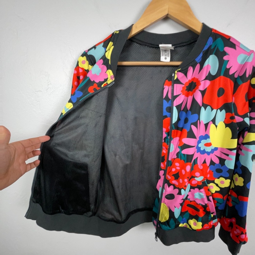 Hannah Andersson Bomber Jacket Girls 150 cm US 12 Floral Full Zip Track Rainbow - Picture 11 of 16